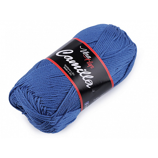 Strickgarn aus Baumwolle Camilla 50 g - blau Delta