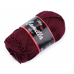 Strickgarn aus Baumwolle Camilla 50 g - Bordeaux