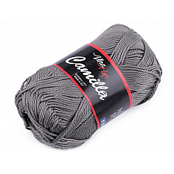 Strickgarn aus Baumwolle Camilla 50 g - grau - dunkel