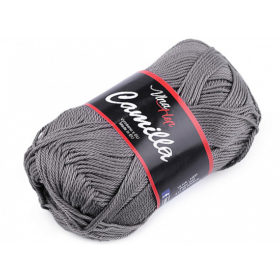 Strickgarn aus Baumwolle Camilla 50 g - grau - dunkel