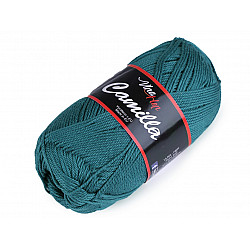 Strickgarn aus Baumwolle Camilla 50 g - Petrol blau