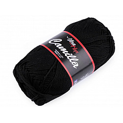 Strickgarn aus Baumwolle Camilla 50 g - schwarz