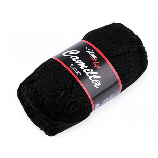 Strickgarn aus Baumwolle Camilla 50 g - schwarz