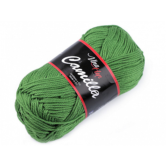 Strickgarn aus Baumwolle Camilla 50 g - Grasgrün