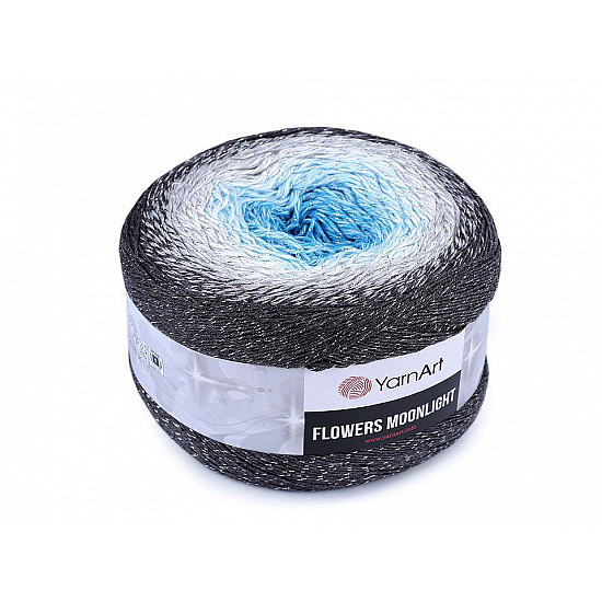 Strickgarn Flowers Moonlight 260 g, Azzuro blau