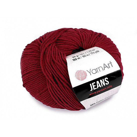 Strickgarn Gina / Jeans 50 g - Bordeaux