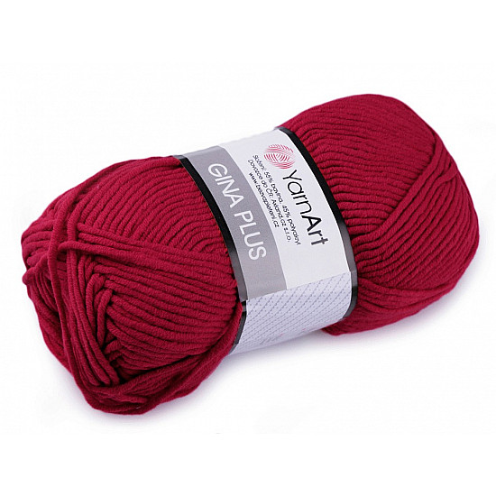 Strickgarn Gina/Jeans Plus 100 g - Bordeaux