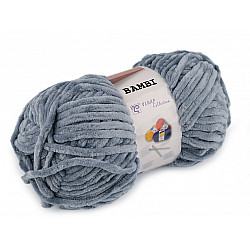 Strickgarn Chenille Bambi 100 g, blau-grau hel