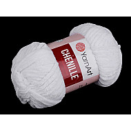 Strickgarn Chenille 100 g, weiß