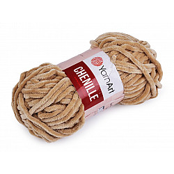 Strickgarn Chenille 100 g, Kamel beige