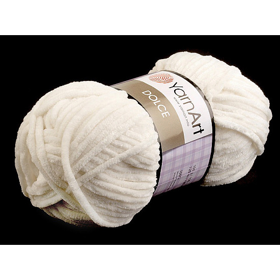 Strickgarn Chenille Dolce 100 g, créme sehr hell