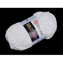 Strickgarn Chenille Dolce Baby 50 g, weiß