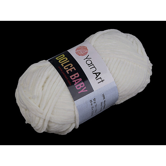 Strickgarn Chenille Dolce Baby 50 g, créme sehr hell