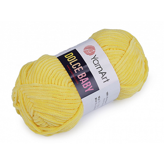 Strickgarn Chenille Dolce Baby 50 g, gelb