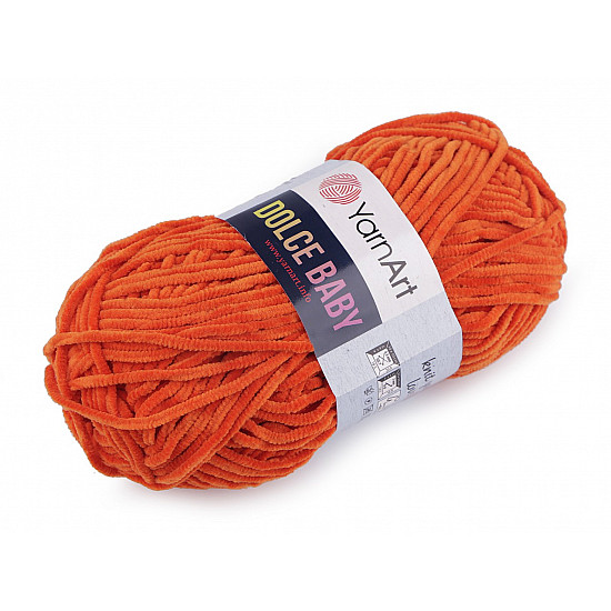 Strickgarn Chenille Dolce Baby 50 g, dunkelorange