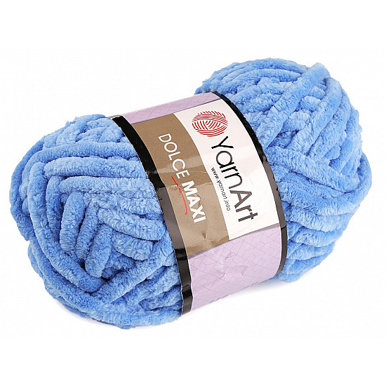 Strickgarn Chenille Dolce Maxi 200 g, Himmelblau