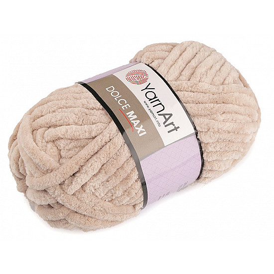 Strickgarn Chenille Dolce Maxi 200 g, hellbeige