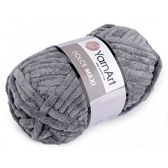 Strickgarn Chenille Dolce Maxi 200 g, grau