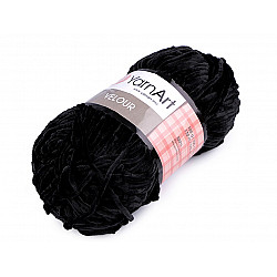 Strickgarn Chenille Velour 100 g, schwarz