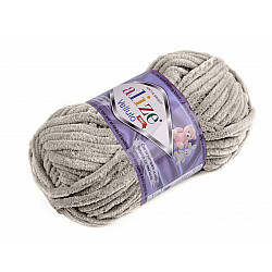 Chenille Strickgarn Alize Velluto 100 g, grau