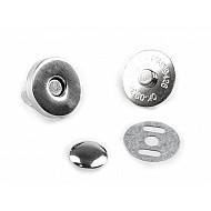 Magnetverschluss Ø18 mm mit 1 Nieten, Nickel, 2 Set