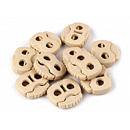 Kordelstopper mit zwei Löchern 20x20 mm (Packung 10 Stück) - Kamel beige