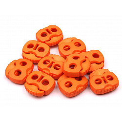 Kordelstopper mit zwei Löchern 20x20 mm (Packung 10 Stück) - kürbisorange