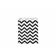 Papiertüte 10x14 cm (Packung 100 Stück) - weiß-schwarz - chevron