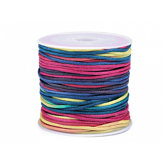 Baumwollschnur / Kordel Ø1 mm Regenbogen - Multicolor, 1 Buc.