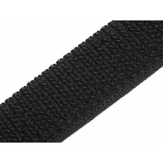 Klettband Breite 20 mm elastisch Plüsch, schwarz