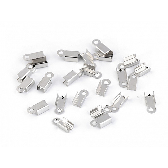 Endstücke für Lederbänder 4 mm flach, platine, 50 Stück