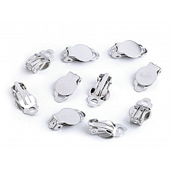 Ohrringe Clips Rohling 10x18 mm, platine, 10 Stück