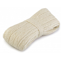 Jute Band Breite 11 mm, beige-weiß, 10 m