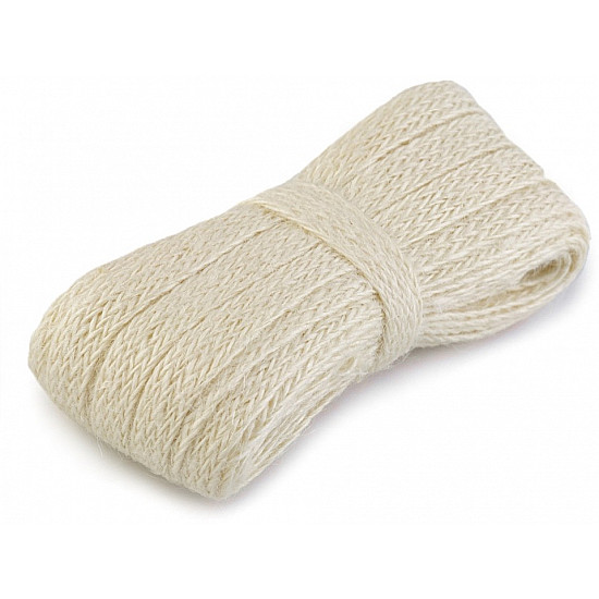 Jute Band Breite 11 mm, beige-weiß, 10 m