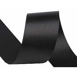 Satinband beidseitig Breite 40 mm, schwarz, 20 m