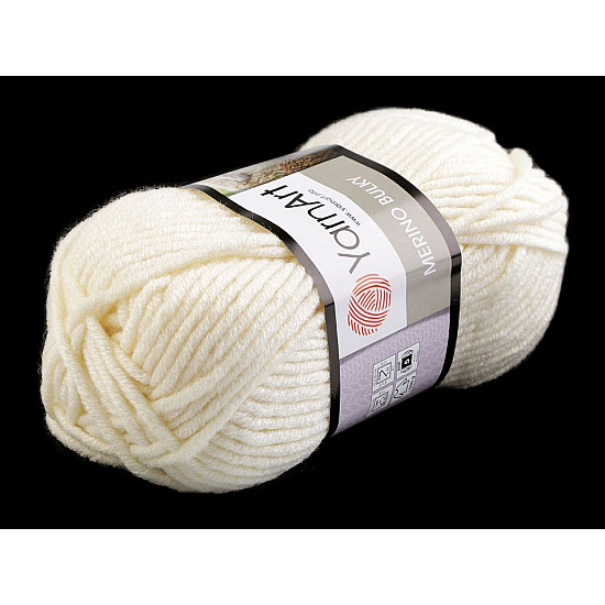 Merino-sperriger Strickfaden, 100 g - offene Creme