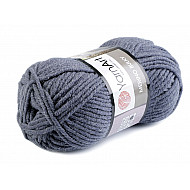 Merino-sperriger Strickfaden, 100 g - grau bläulich