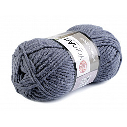 Merino-sperriger Strickfaden, 100 g - grau bläulich