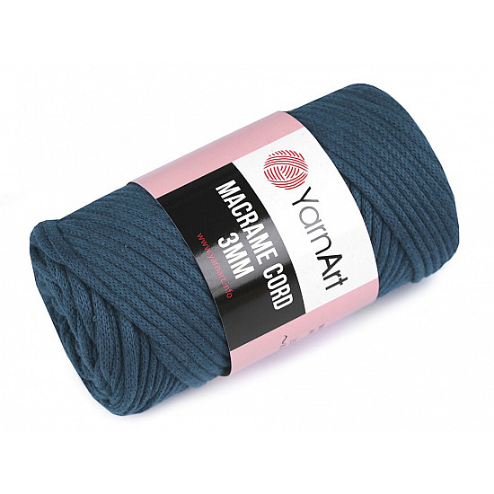 Strickgarn Macrame Cord 250 g - Petrol blau, 1 Buc.