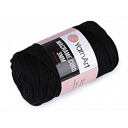 Strickgarn Macrame Cord 250 g - schwarz, 1 Buc.