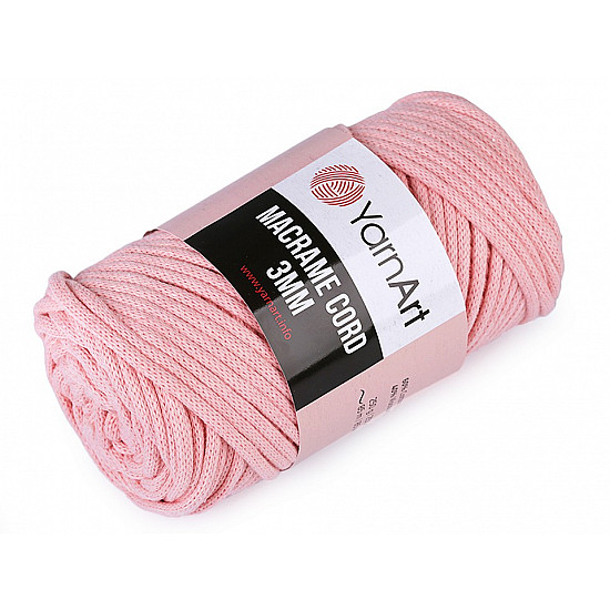 Strick- / Häkelkabel Makramee, 250 g - Rosa Lachs geschlossen