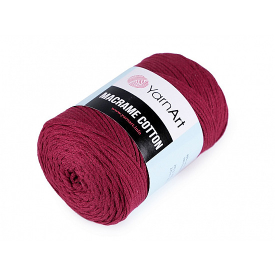 Stricken / Häkeln Baumwoll Makramee, 250 g - offener Bordo