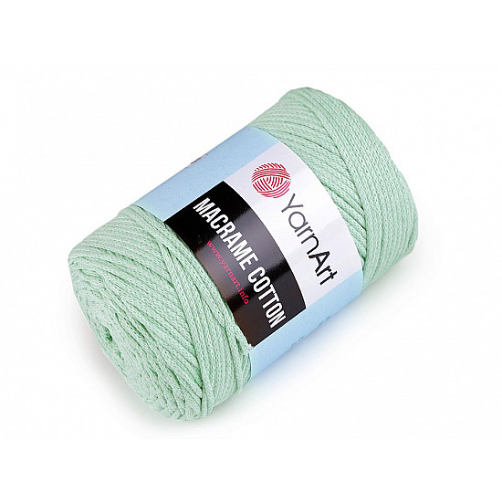 Stricken / Häkeln Baumwoll-Makramee, 250 g - Mintgrün