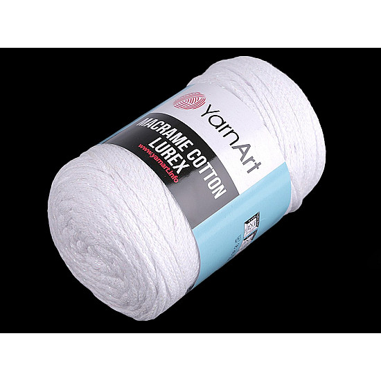 Strickgarn Macrame Cotton Lurex 250 g - weiß - AB, 1 Buc.