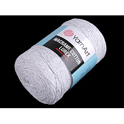 Strickgarn Macrame Cotton Lurex 250 g - weiß - ezüst, 1 Buc.