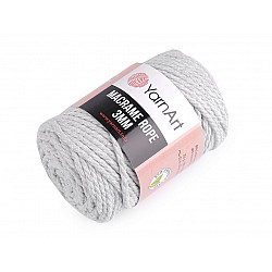 Strickgarn Macrame Rope 3 mm 250 g - hell-grau, 1 Buc.