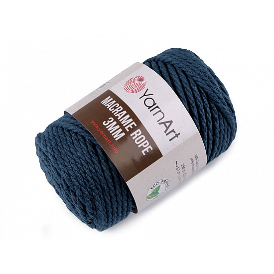 Strick- / Häkeln-Makramee-Seil, 3 mm, 250 g - graues Erdöl