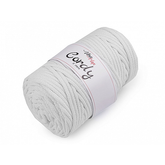 Gestrickter Thread / Macrame Cord, (Pack 100 m) - Natürliches Weiß