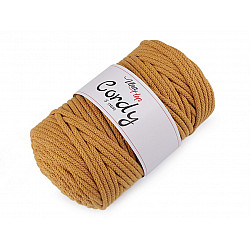 Gestrickter Thread / Macrame-String, (100 m Packung) - gelber Senf - geschlossen