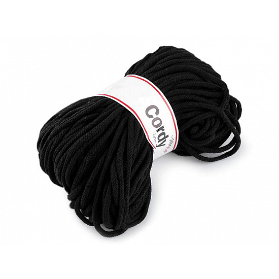 Gestrickter Thread / Macrame-Kabel, (100 m Packung) - Schwarz